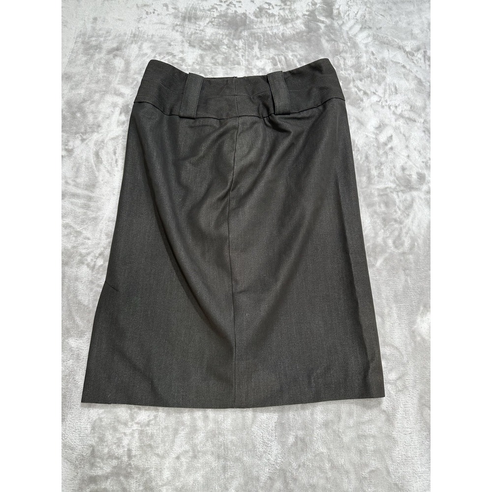 Sharagano Skirt Women's Size 6 Black Knee Length 1/4 Zip & Side Slit EUC